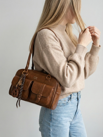 Brown bag for women in Vegan leather