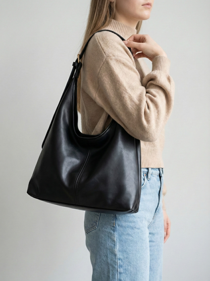 Faux leather tote bag for work