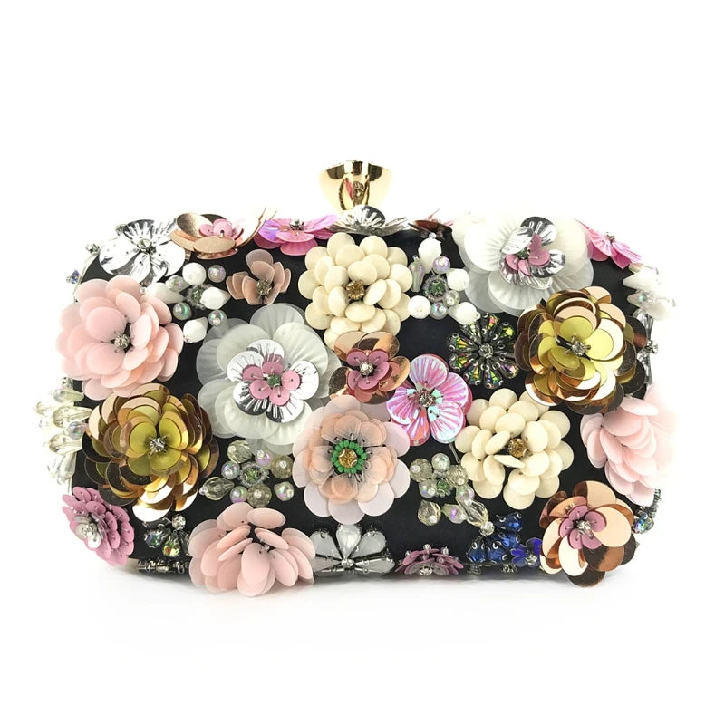Beaded Floral Evening Clutch bag | Monaco