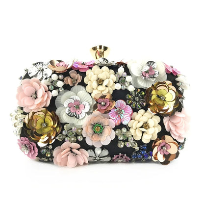 Beaded Floral Evening Clutch bag | Monaco