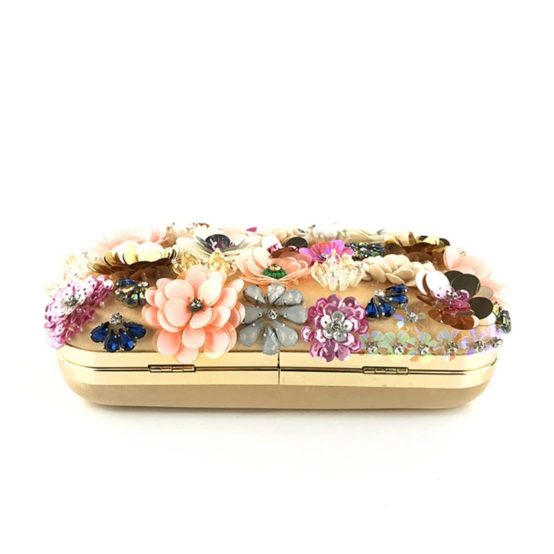Beaded Floral Evening Clutch bag | Monaco
