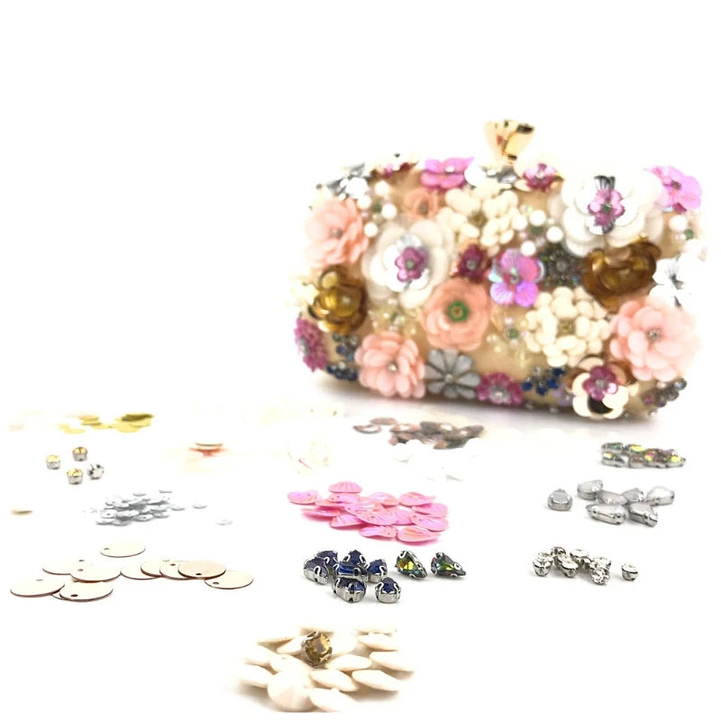 Beaded Floral Evening Clutch bag | Monaco