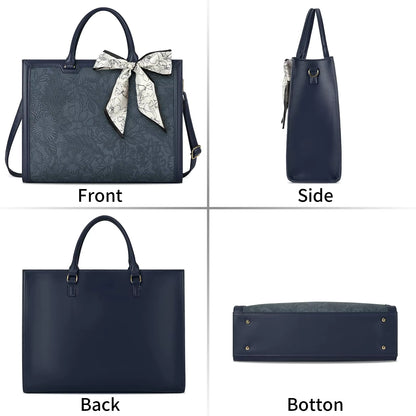 Navy  Work Tote Bag — Embossed  & Laptop bag | Corfu