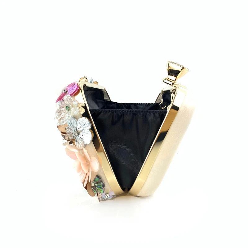 Beaded Floral Evening Clutch bag | Monaco