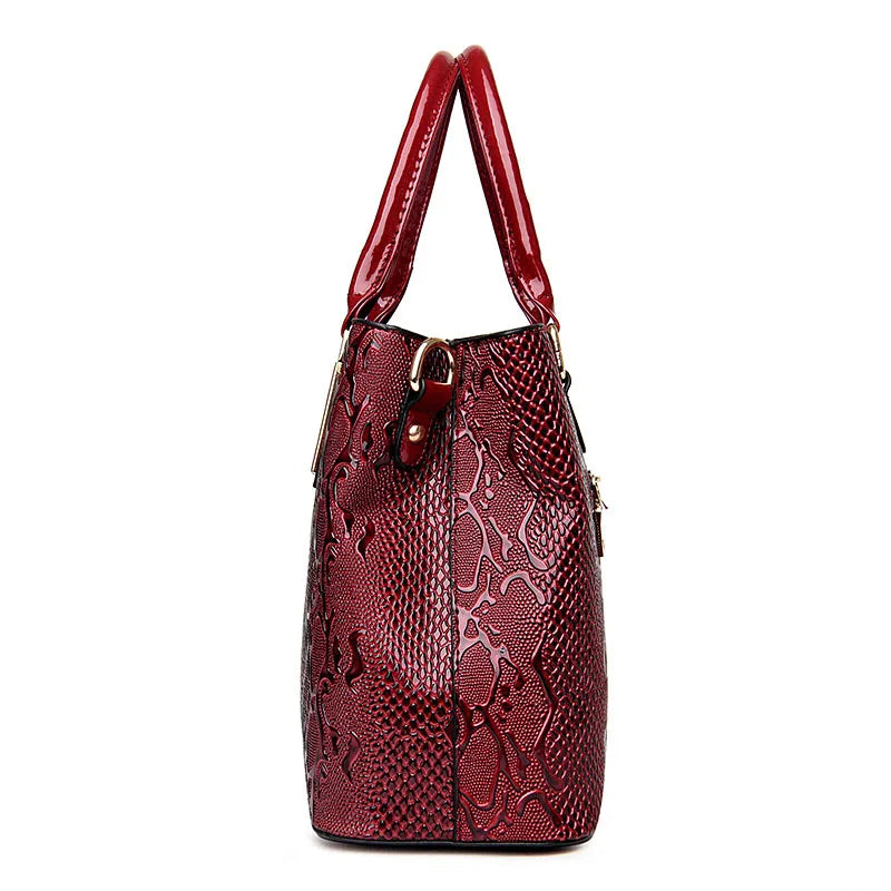 Snake Embossed Tote Bag, Colmar