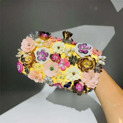 Beaded Floral Evening Clutch bag | Monaco