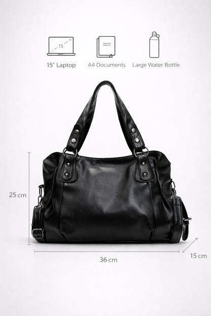 Large black handbag for school