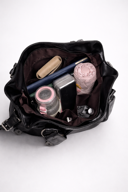 Large black handbag for school