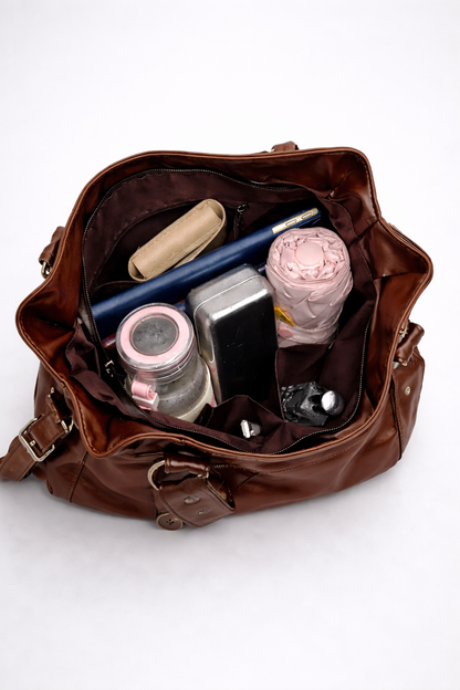 Large brown handbag for school