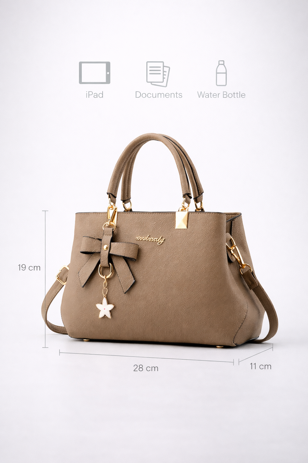 Large vegan leather work bag