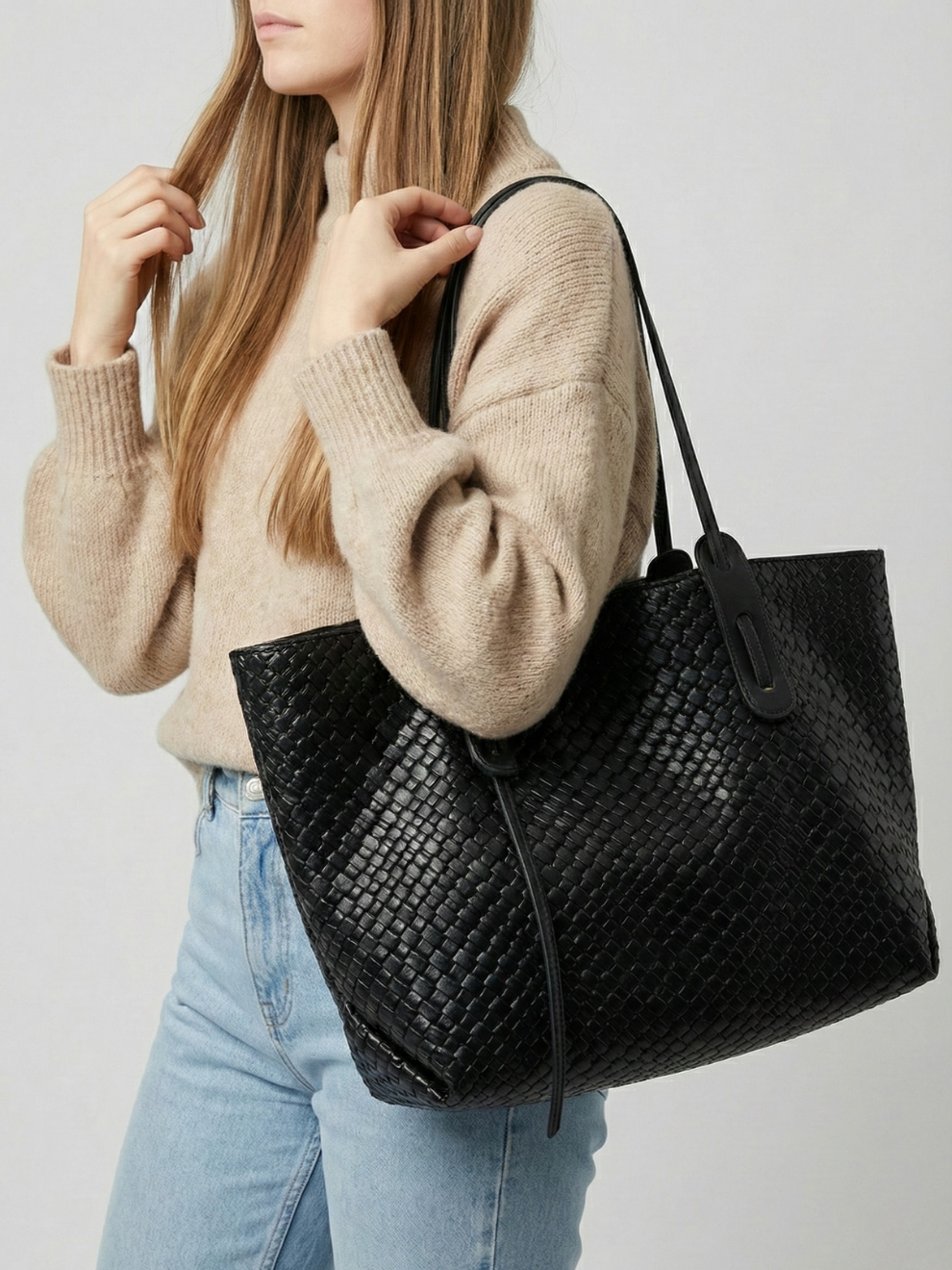 Large Vegan leather bag for work