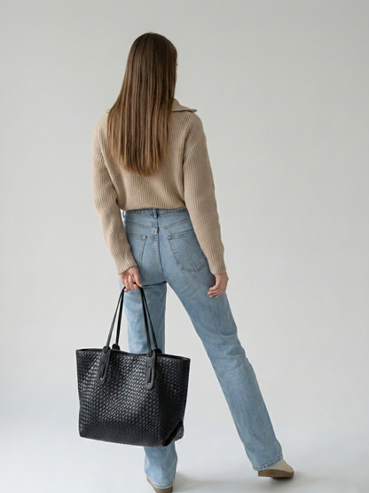 Large Vegan leather bag for work