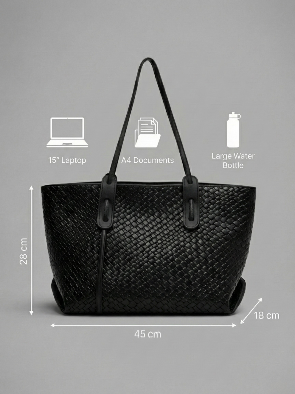 Large Vegan leather bag for work