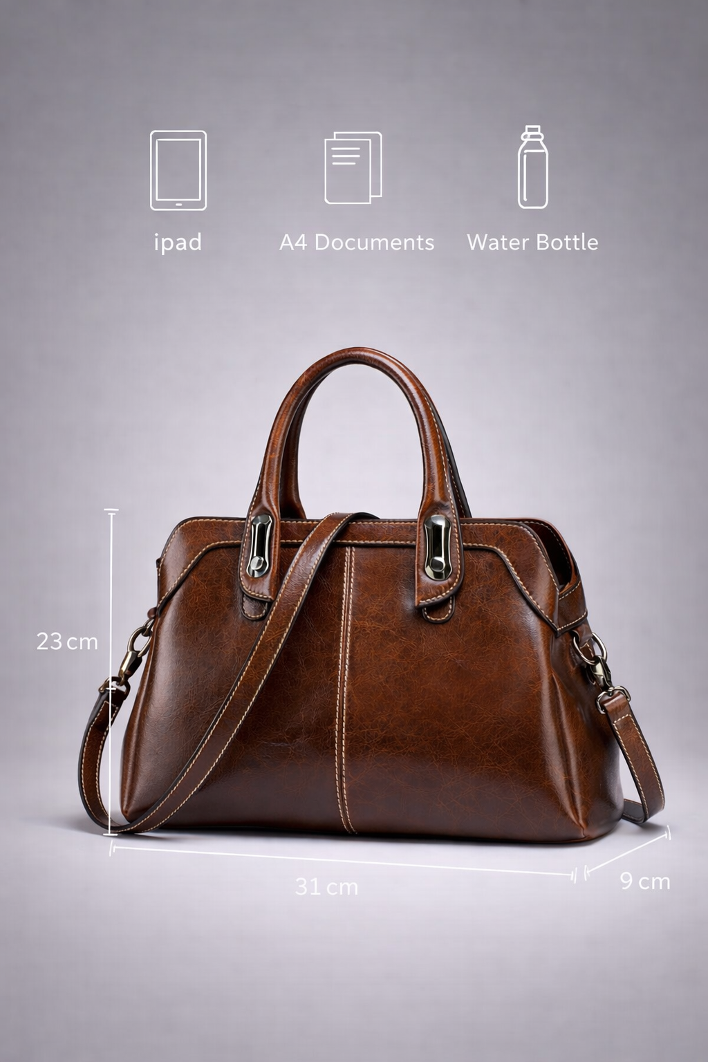 Leather bag for women work