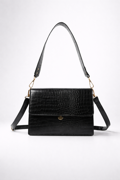 Mini black crossbody bag for work