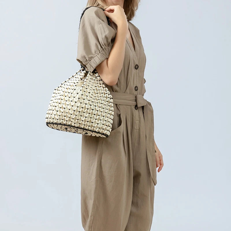 Handwoven Beaded Bucket Bag | Bilbao
