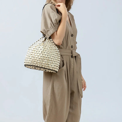 Handwoven Beaded Bucket Bag | Bilbao