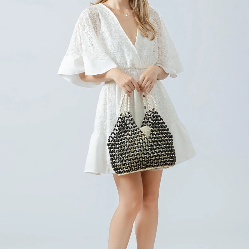 Handwoven Beaded Bucket Bag | Bilbao