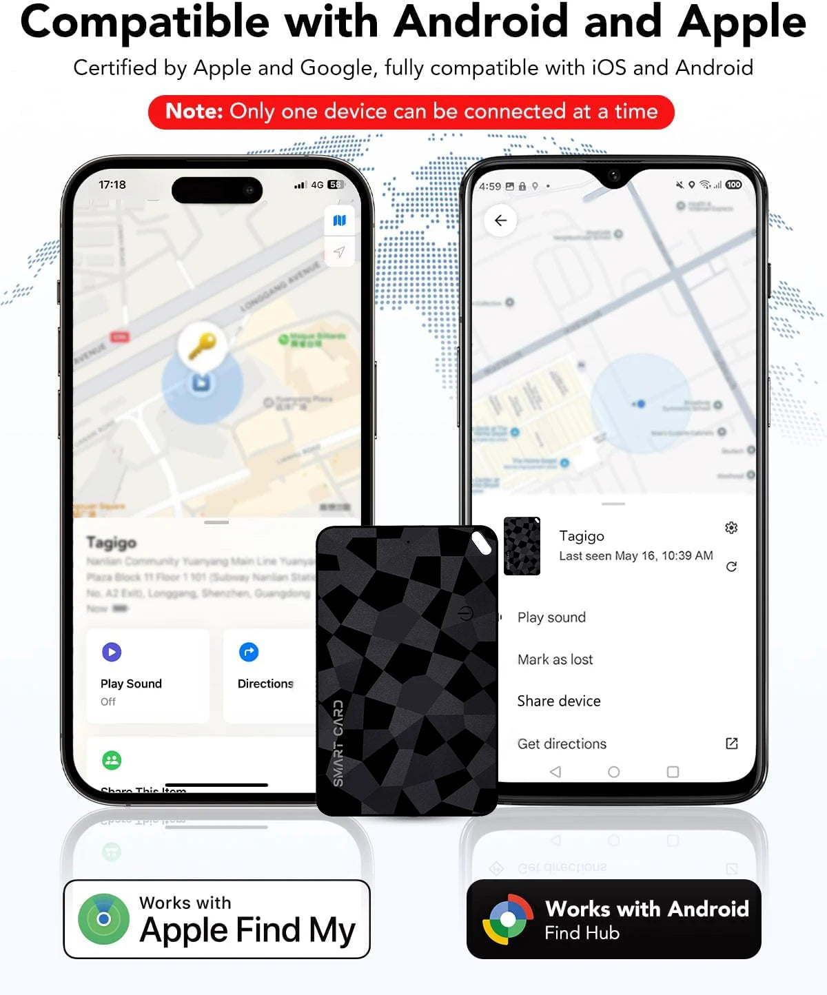 TrackCard — Bluetooth GPS Tracker for Backpack & Wallet