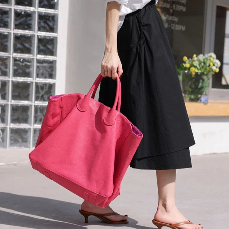 Genuine Leather Oversized Tote | Chamonix