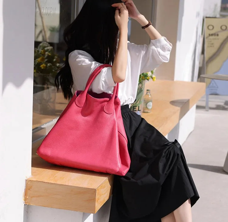 Genuine Leather Oversized Tote | Chamonix