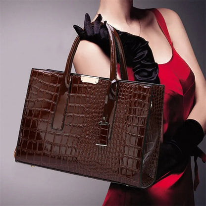 Structured Croc-Embossed Tote Bag |  Vienna
