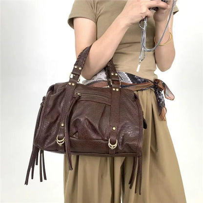 Brown Vegan   Leather Handbag for Schools