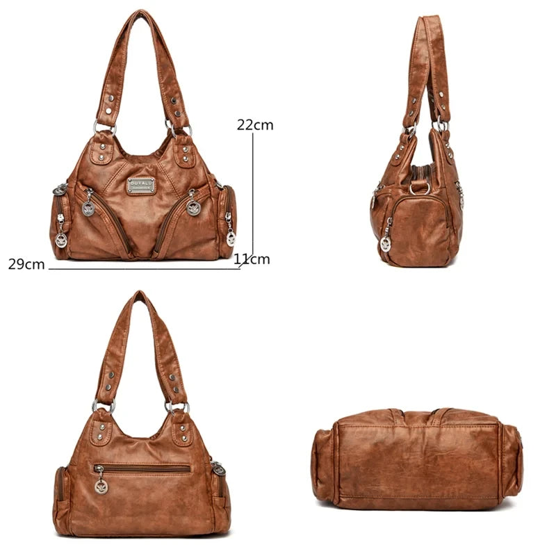 Small brown handbag for school