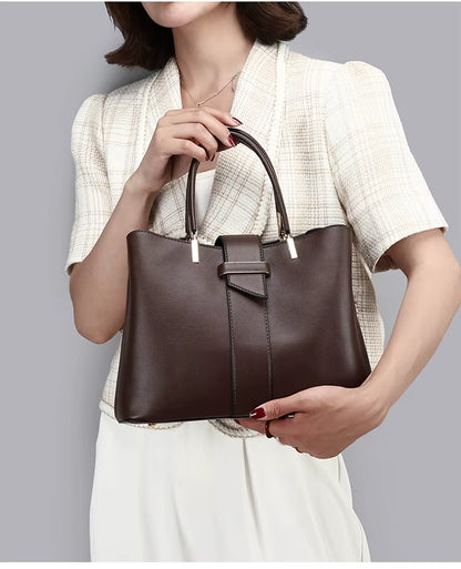 Structured leather Tote bag & Pouch Set |  Warsaw