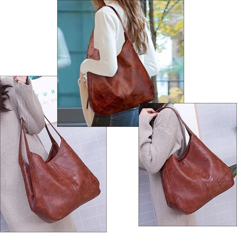 Vegan leather tote bag for work