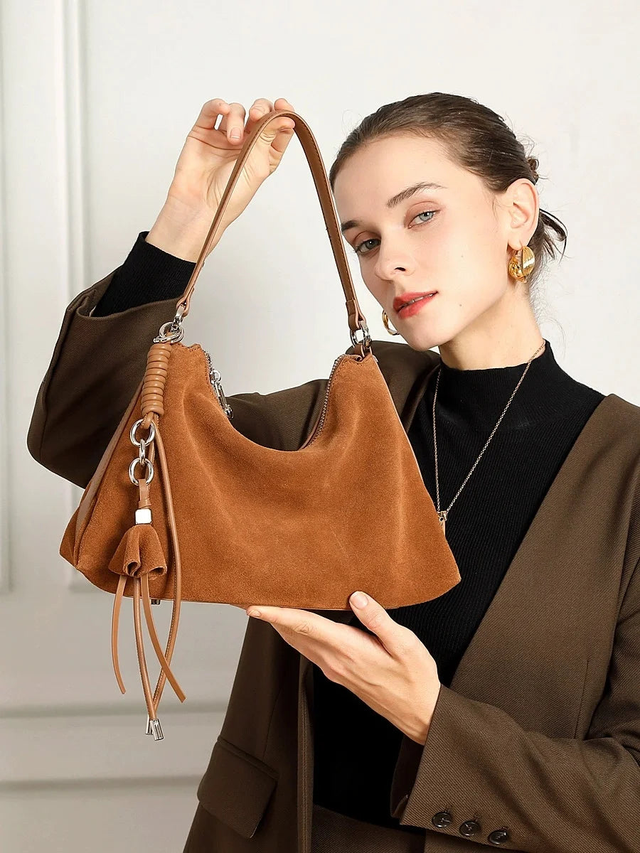 Suede Fringe Hobo Bag | Mainz