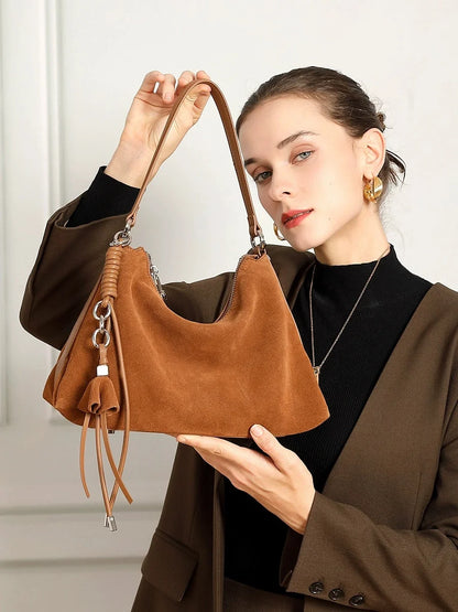Suede Fringe Hobo Bag | Mainz