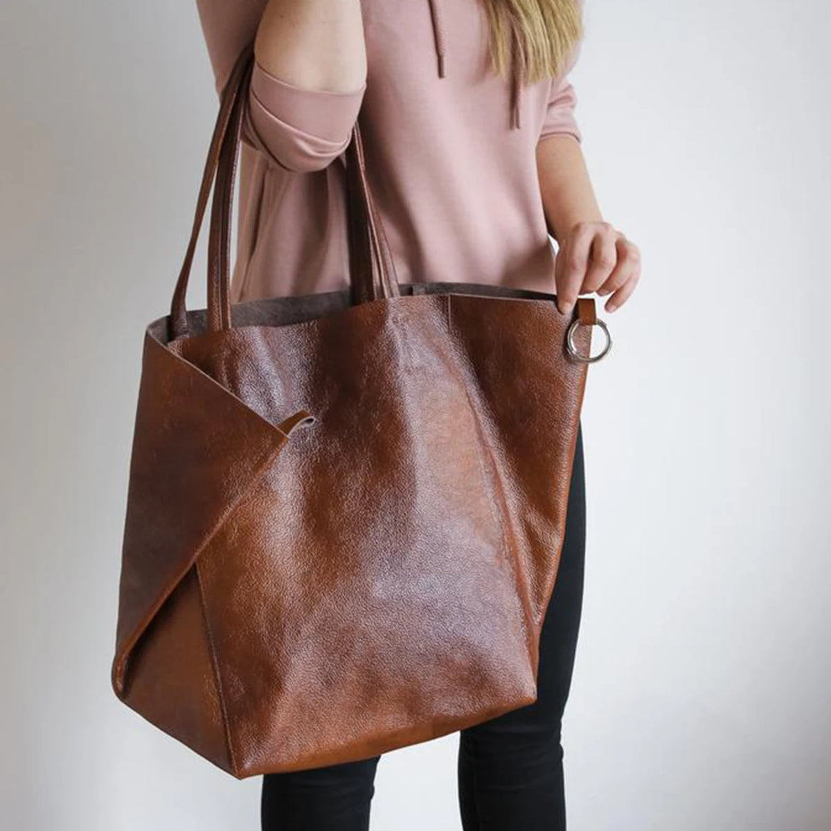 Mal A Seb Large Brown leather tote bag for for and university – AMALIA & DARIO
