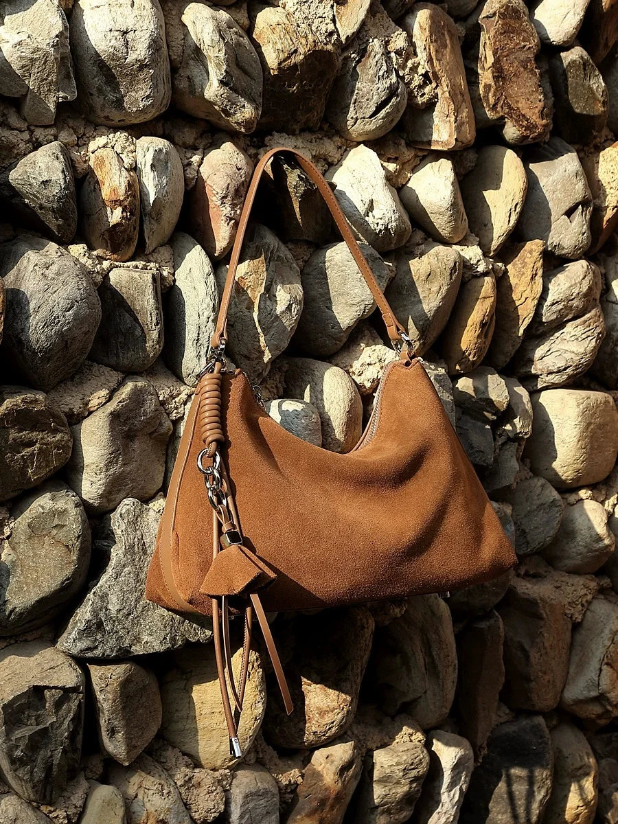 Suede Fringe Hobo Bag | Mainz