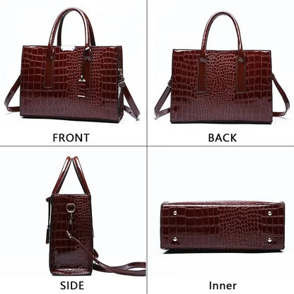 Structured Croc-Embossed Tote Bag |  Vienna