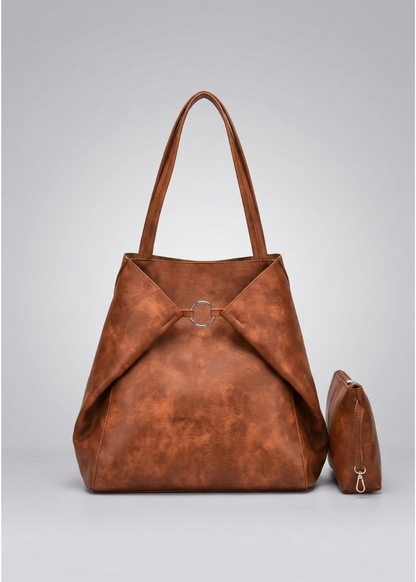 Shoulder Tote Bag for Work | Ring-Fold Clasp Closure
