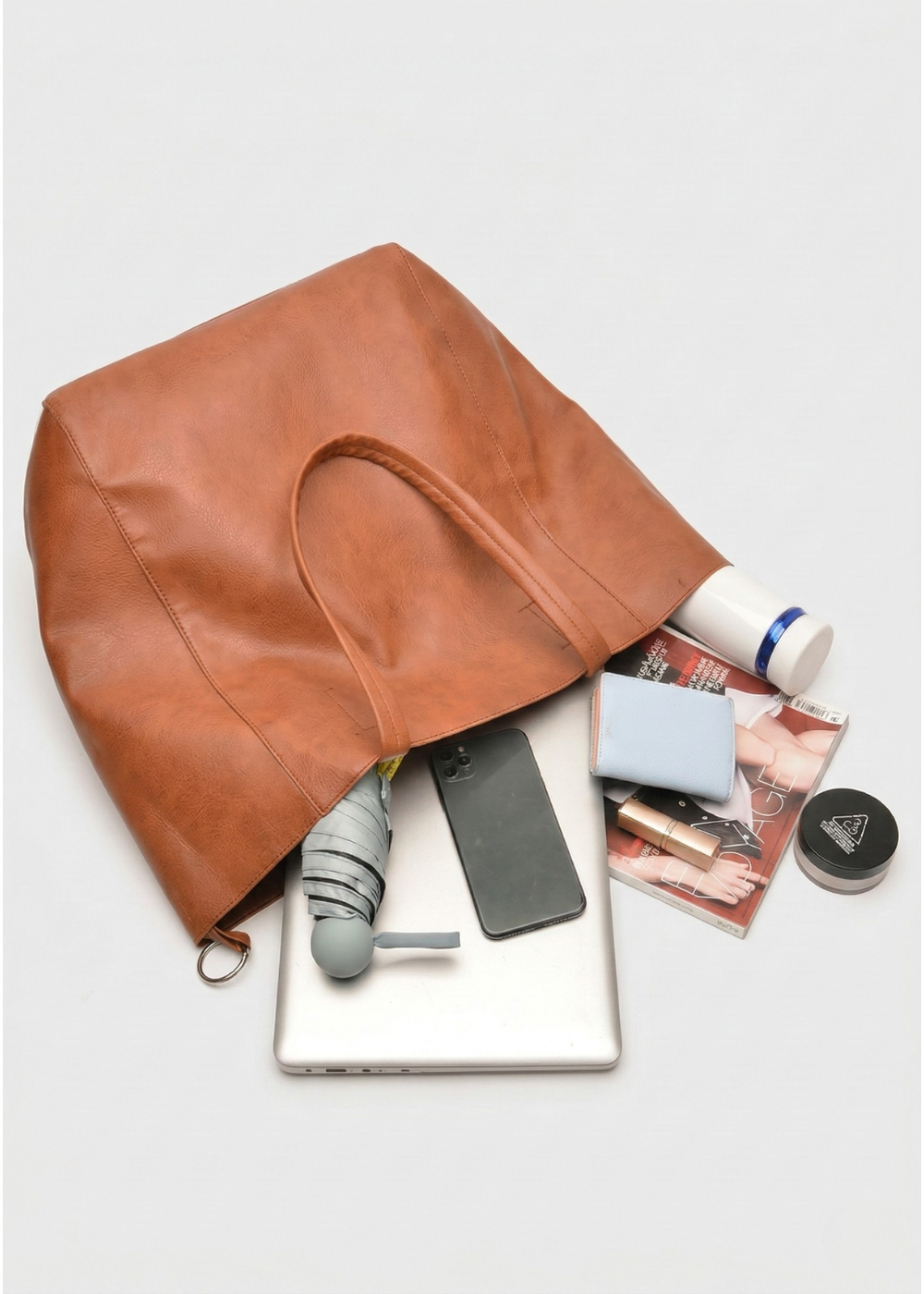 Shoulder Tote Bag for Work | Ring-Fold Clasp Closure