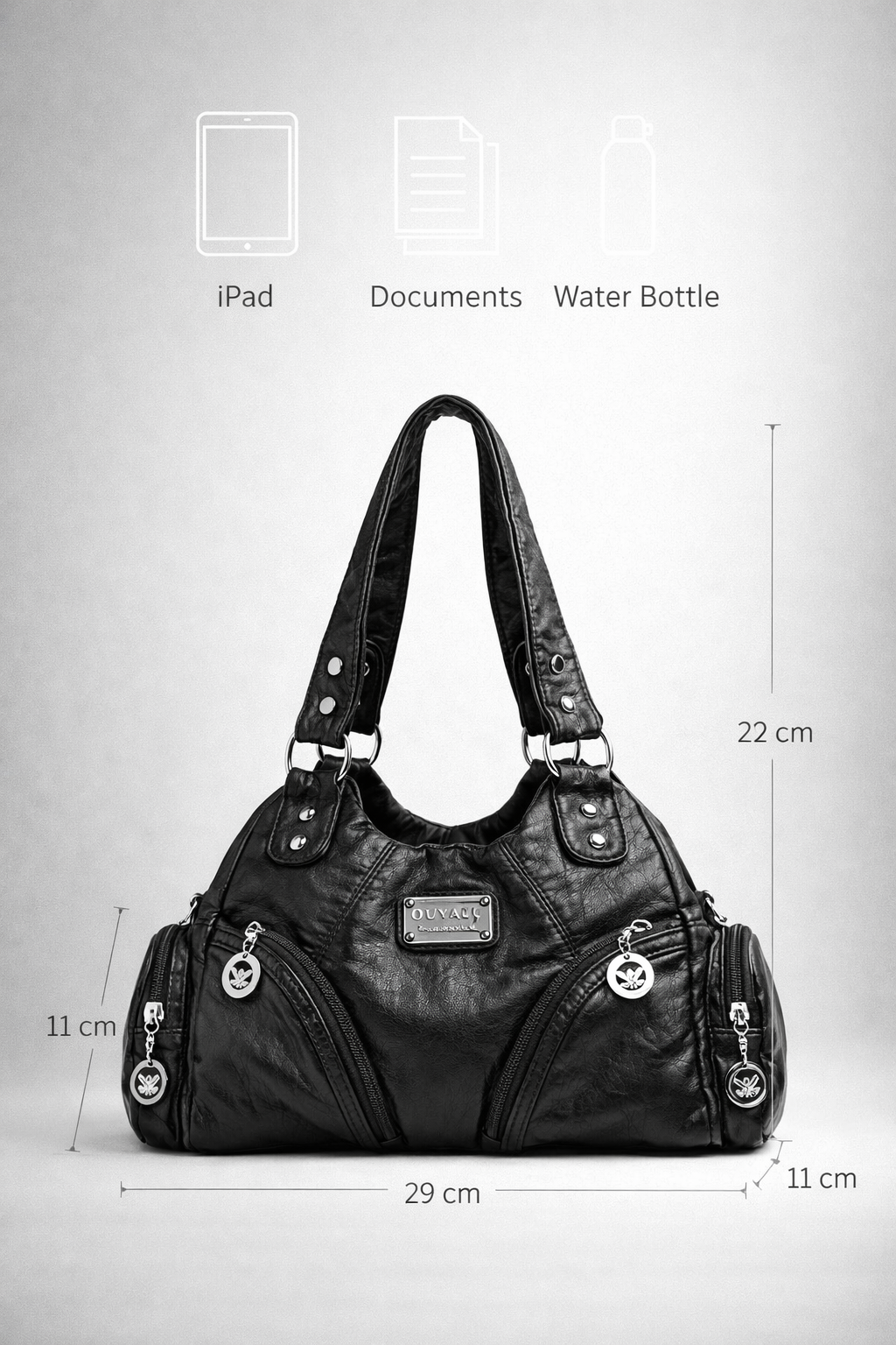 Small black handbag for school