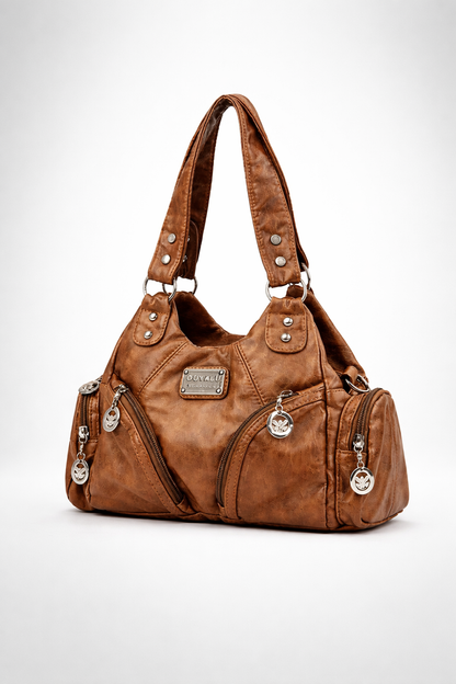 Small brown handbag for school