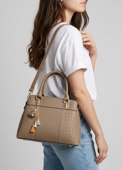 Woven Texture Satchel Bag | Malaga