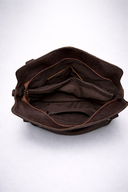 Soft vegan leather shoulder bag for school