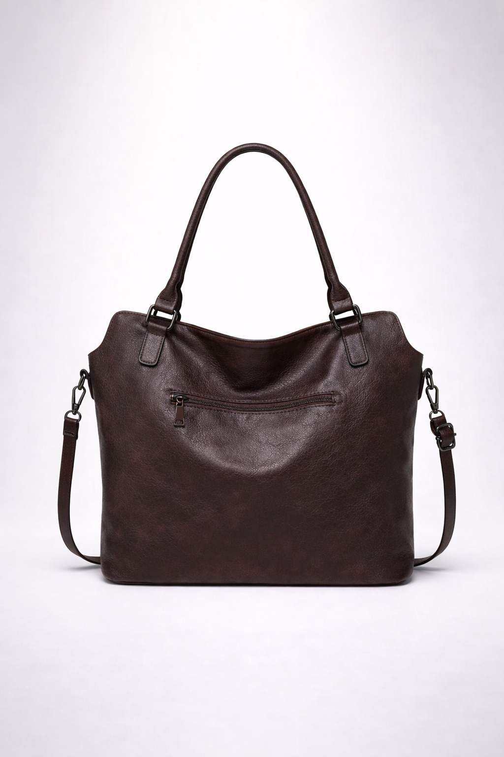 Soft vegan leather shoulder bag for school