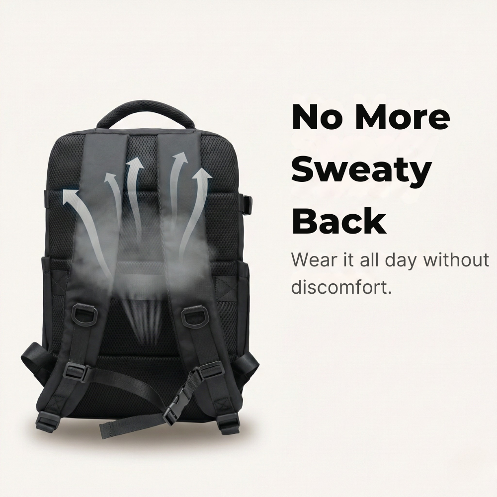 backpacks without laptop compartment Black Vacuum Compression 35L Underseat Backpack Personal Item 40×20×25 – AMALIA & DARIO
