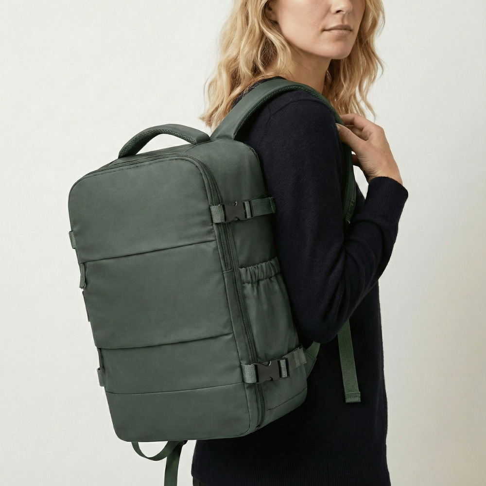 35l medium 19'' travel backpack green - made by design Convertible Bag 30L panel ventilated padding Travelers Choice 19 Direct Multi