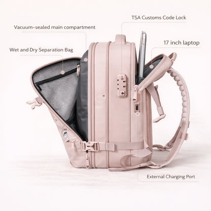 The Overnighter Pink edition - Underseat Cabin Backpack  45L