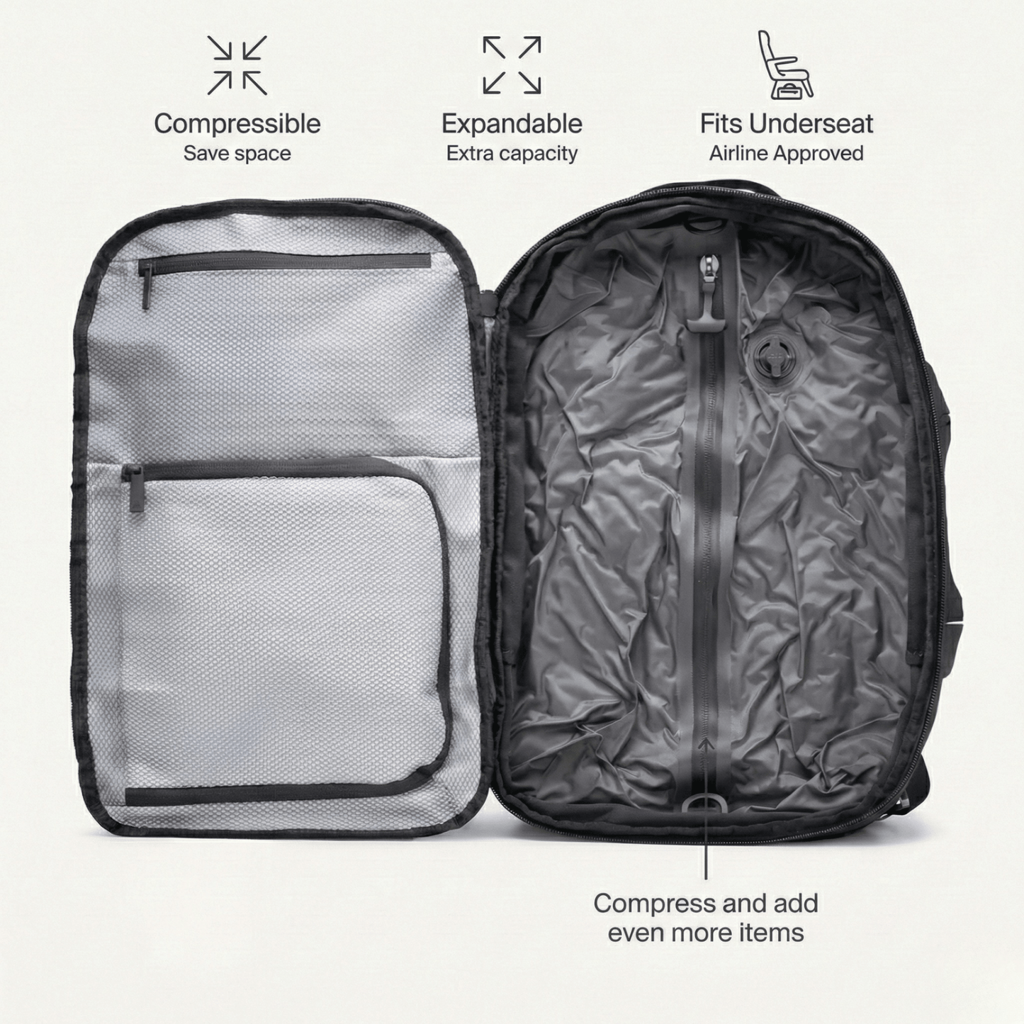 The Sunday - vacuum compression backpack  60L