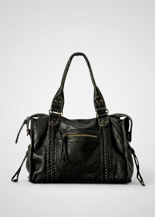 black handbag for school with zipper pockets | PALERMO