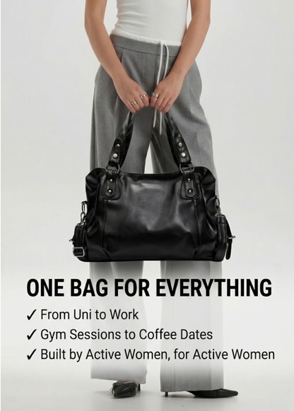 Large black handbag for school | TARANTO