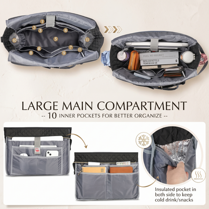 Tote Bag for University  Laptop & Insulated Pockets | Rhodes