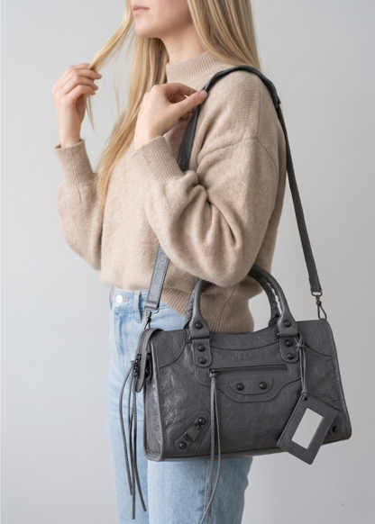Grey Handbag for School  Structured Laptop Bag | Athens